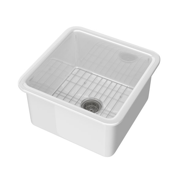 GETPRO 18" L X 18" W FireclaySingle Bowl DropIn Kitchen Sink